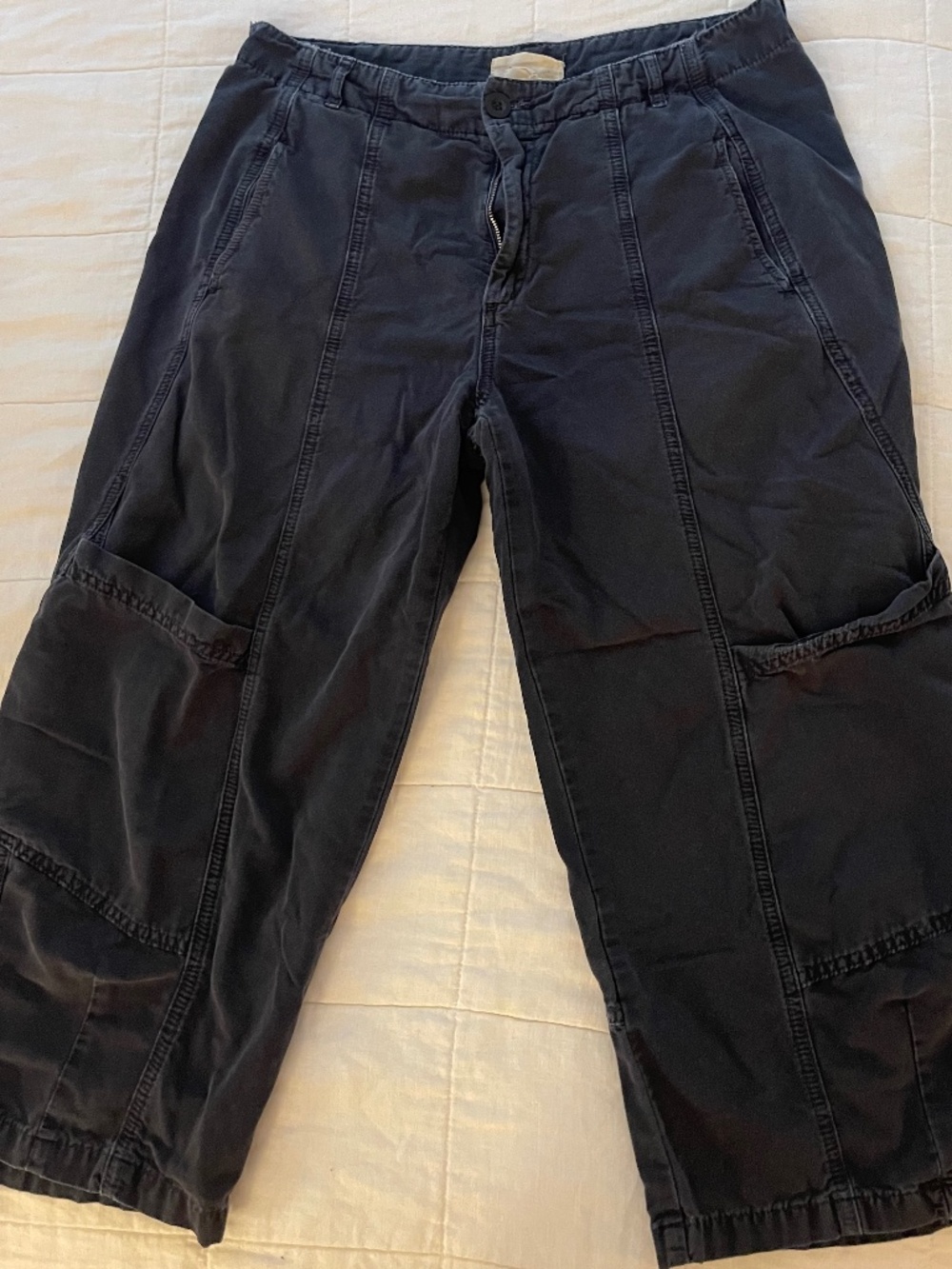 By Anthropologie navy balloon/barrel cut cropped chino size 10
